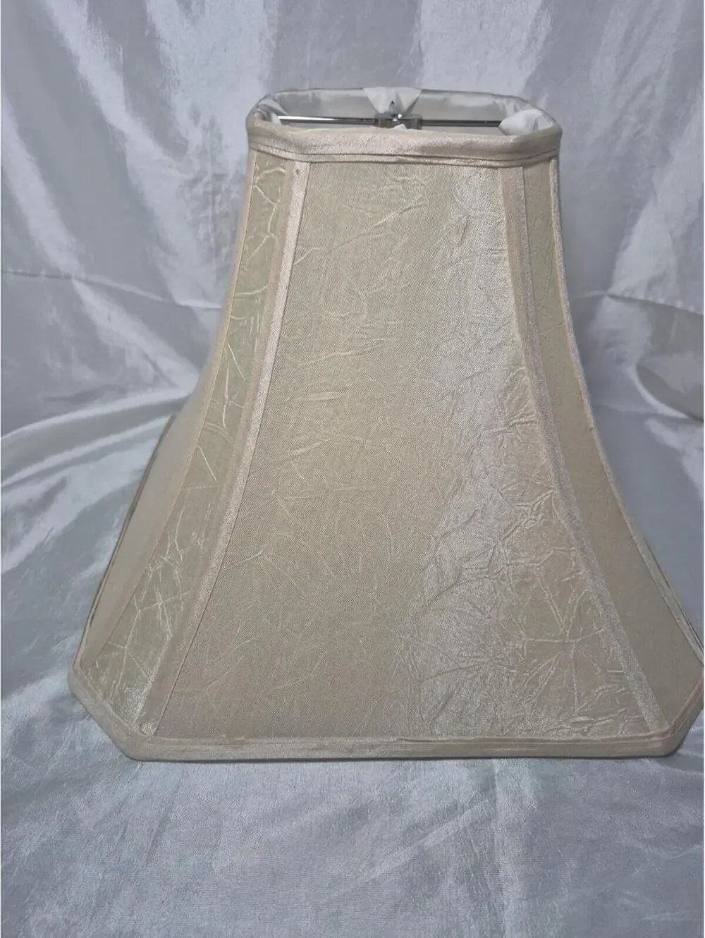 Square Bell Inverted Textured Ivory Corner Lamp Shade 13